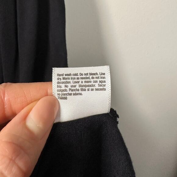 A.n.a Black Chain Link Scoop Neck Short Sleeve Blouse Women's Medium - Picture 6 of 6